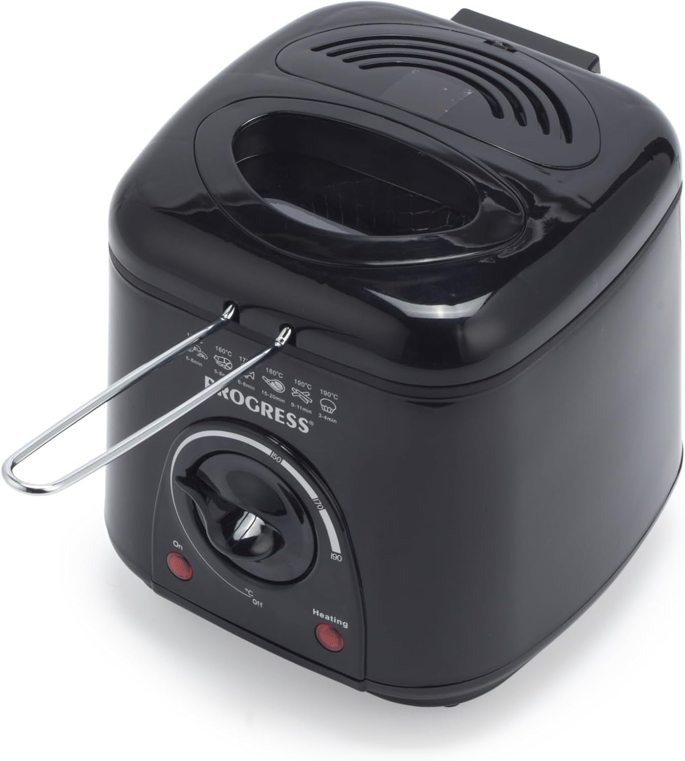 Compact Deep Fat Fryer, 1 L, 950 W, Black | Adjustable Temperature Control, Odour-Reducing Filter, Non-Stick Bowl, Viewing Window, Removable Basket for Draining