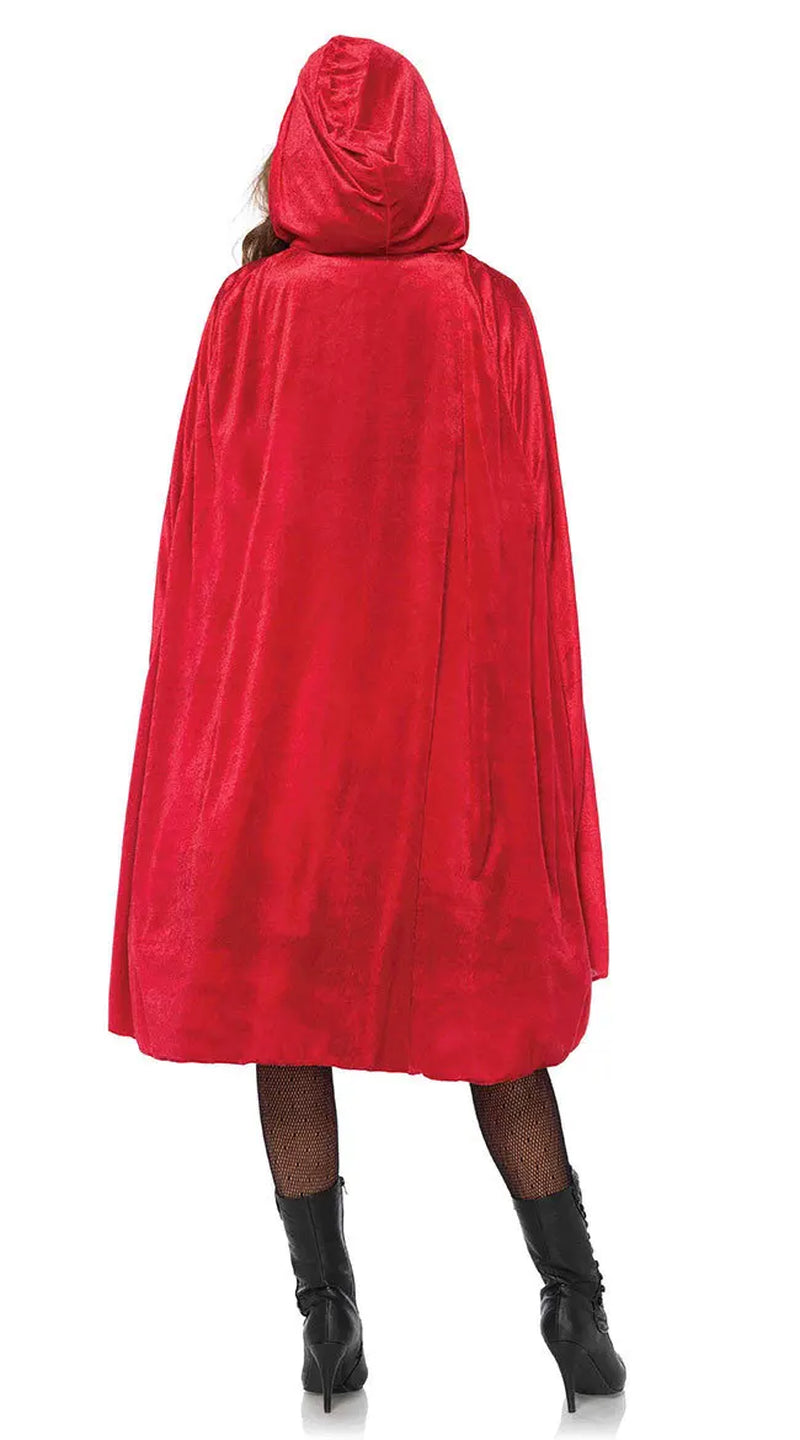 S-6XL Halloween Costume for Women Little Red Riding Hood Dress up Adult Fantasy Game Outfit with Cloak Cosplay Fancy Party Dress