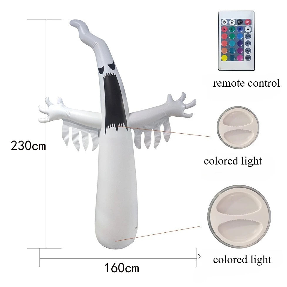 Glowing Inflatable Halloween Ghost Remote Control Flashing Ghost Horror Outdoor Courtyard Party Props Halloween Decoration
