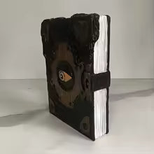 Creepy Devil Eye Gothic Horror Book Ornament — Cursed Grimoire Prop for Halloween, Haunted House & Gothic Home Decor