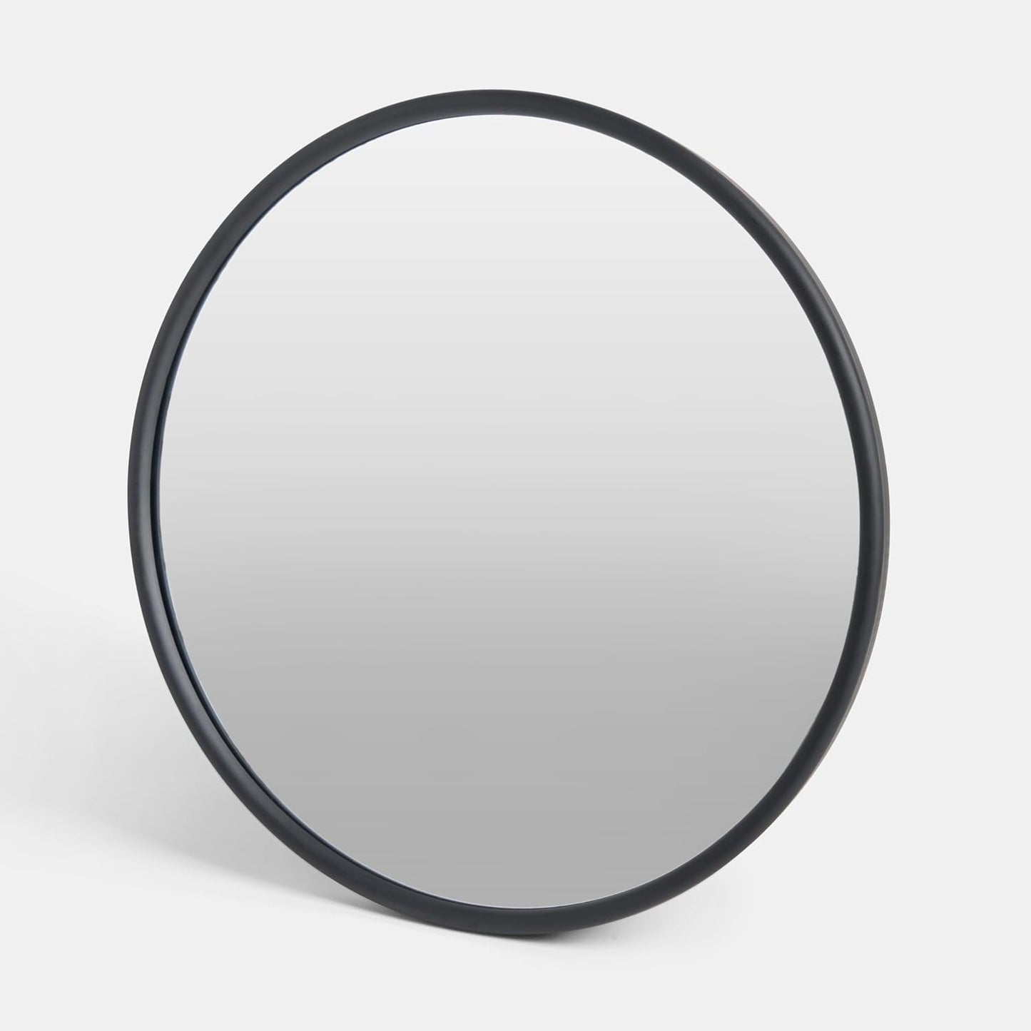 Black round Bathroom Mirror Wall Mounted, Makeup Dressing Wall Mirror with Sleek Frame Easy Hang Decorative Bathroom Mirrors over Sink for Living Room Bedroom, 40Cm