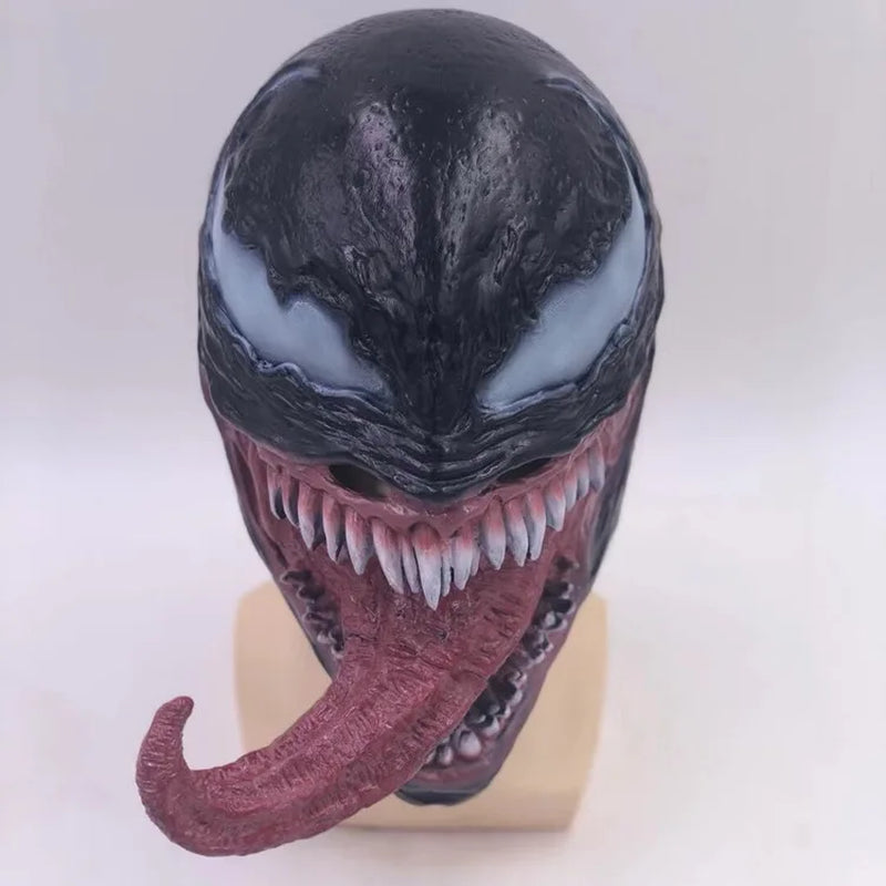 Venom Mask Cosplay Halloween Horror Hero Latex Venom Wearable Actor'S Headgear Adult One-Size Comic-Con Party Masquerade Props