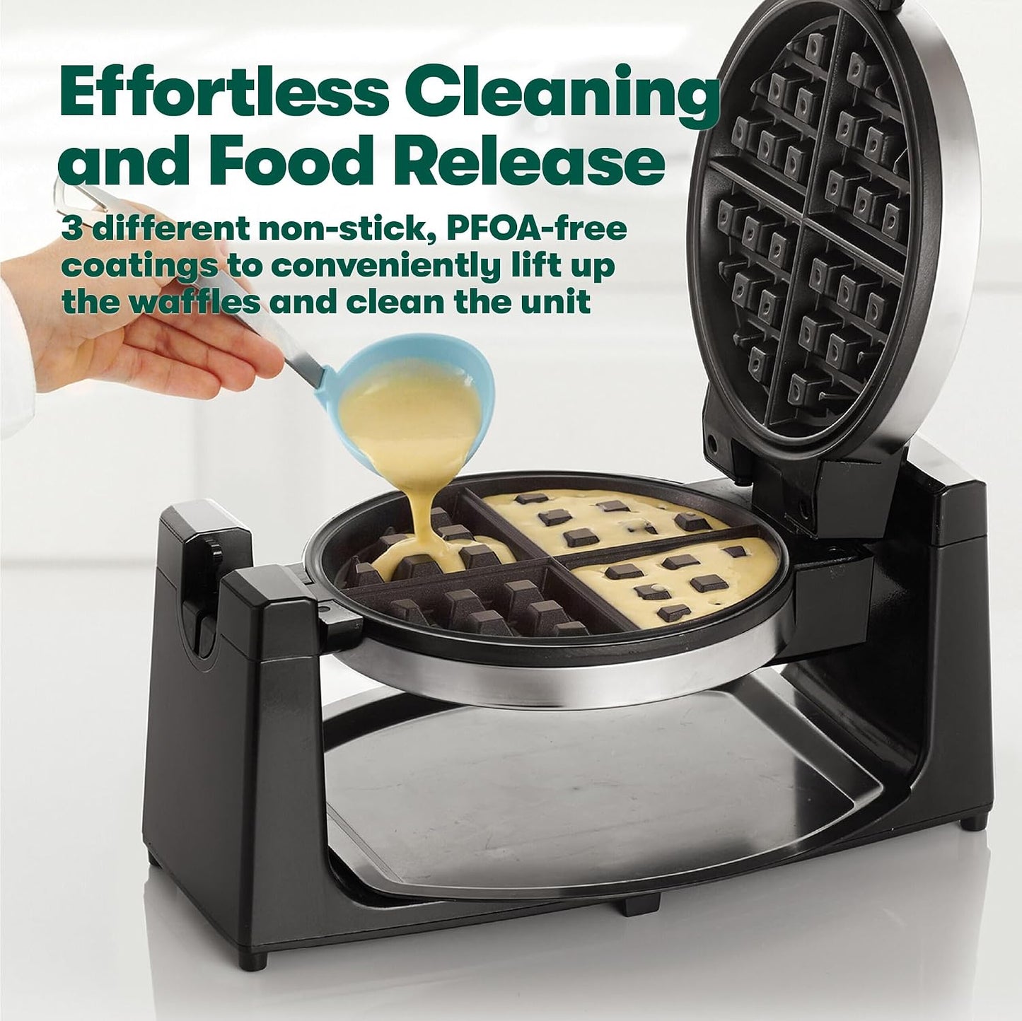 Rotating Waffle Maker, Stainless Steel