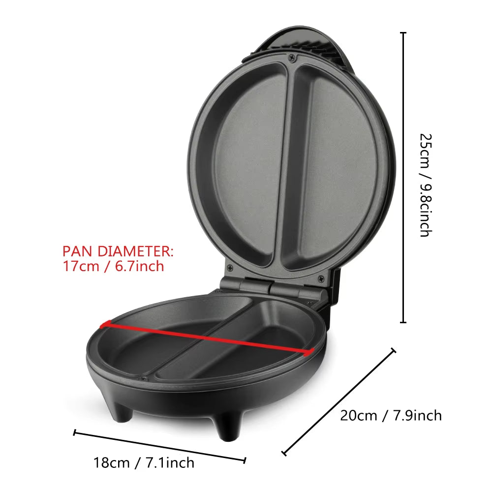 Electric Frying Pan 6.7Inch Pizzas Maker Home Omelette BBQ Pancake Baking Machine Nonstick Pan for Pizzas Quesadillas Bread Cake