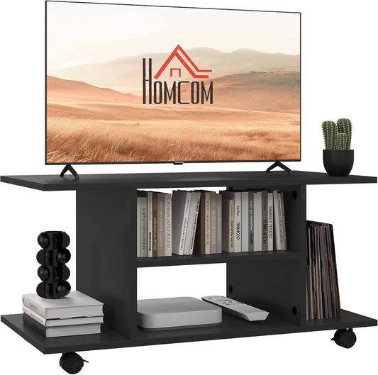 Modern TV Cabinet Stand Storage Shelves Table Mobile Bedroom Furniture Bookshelf Bookcase Black