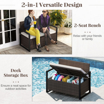 150L Outdoor Storage Bench with Padded Cushion