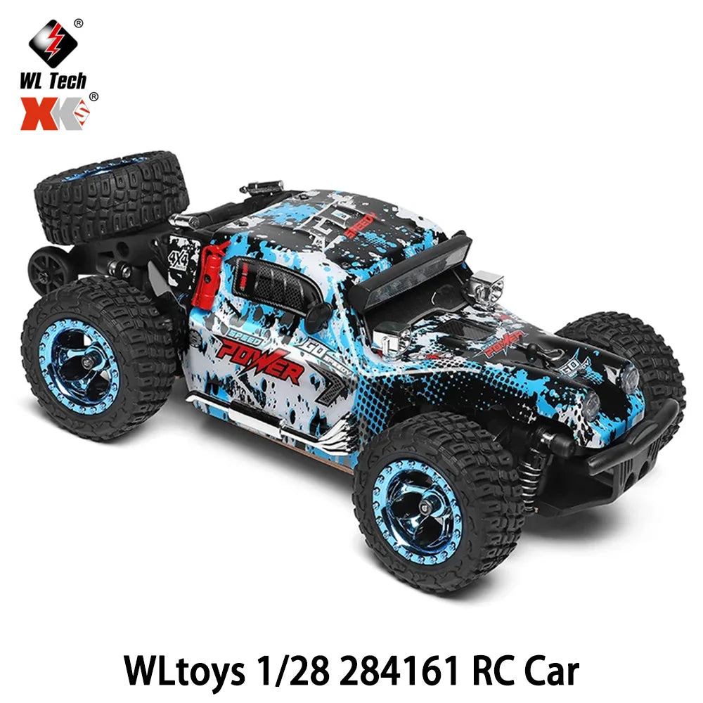 Wltoys 1/28 284161 V8 4WD RC Monster Trucks with LED Lights 2.4G Radio Remote Control Car Off-Road Drift for Kids Toys