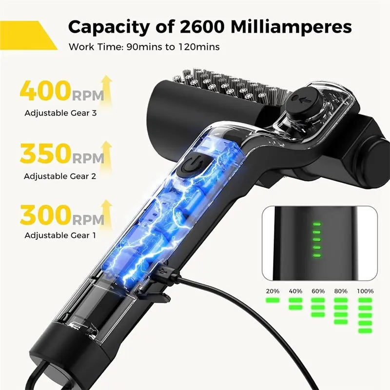 Electric BBQ Cleaner Brush Wireless Stainless Steel Rotary Grill Brush for Outdoor Grill Steam BBQ Cleaning Brush Accessoires