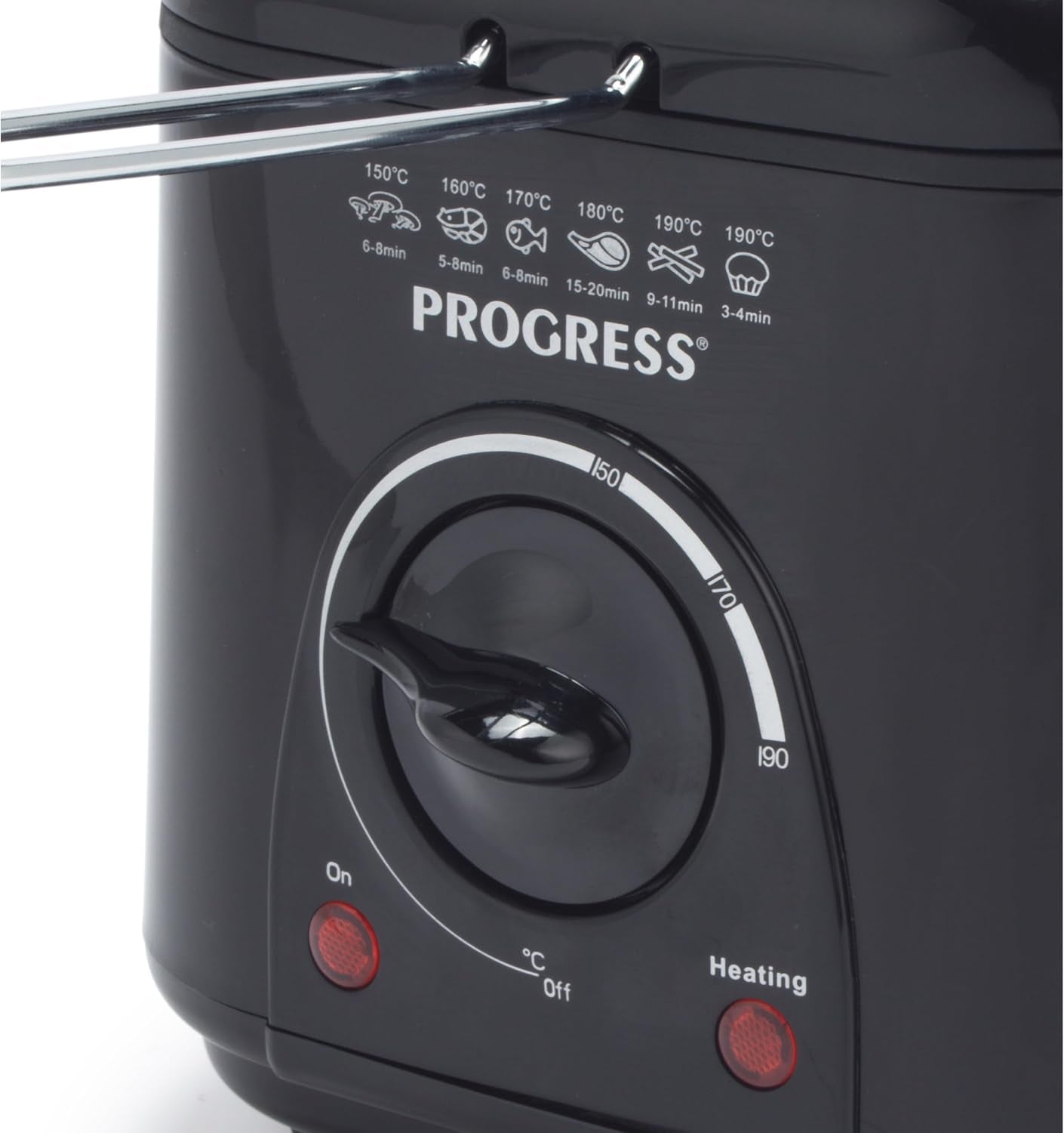 Compact Deep Fat Fryer, 1 L, 950 W, Black | Adjustable Temperature Control, Odour-Reducing Filter, Non-Stick Bowl, Viewing Window, Removable Basket for Draining