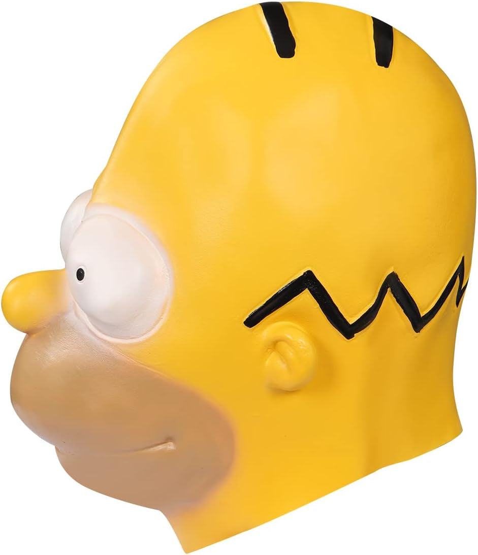 Homer Simpson Mask Adult Full Latex Mask Masquerade Cosplay Halloween Party Costume Props