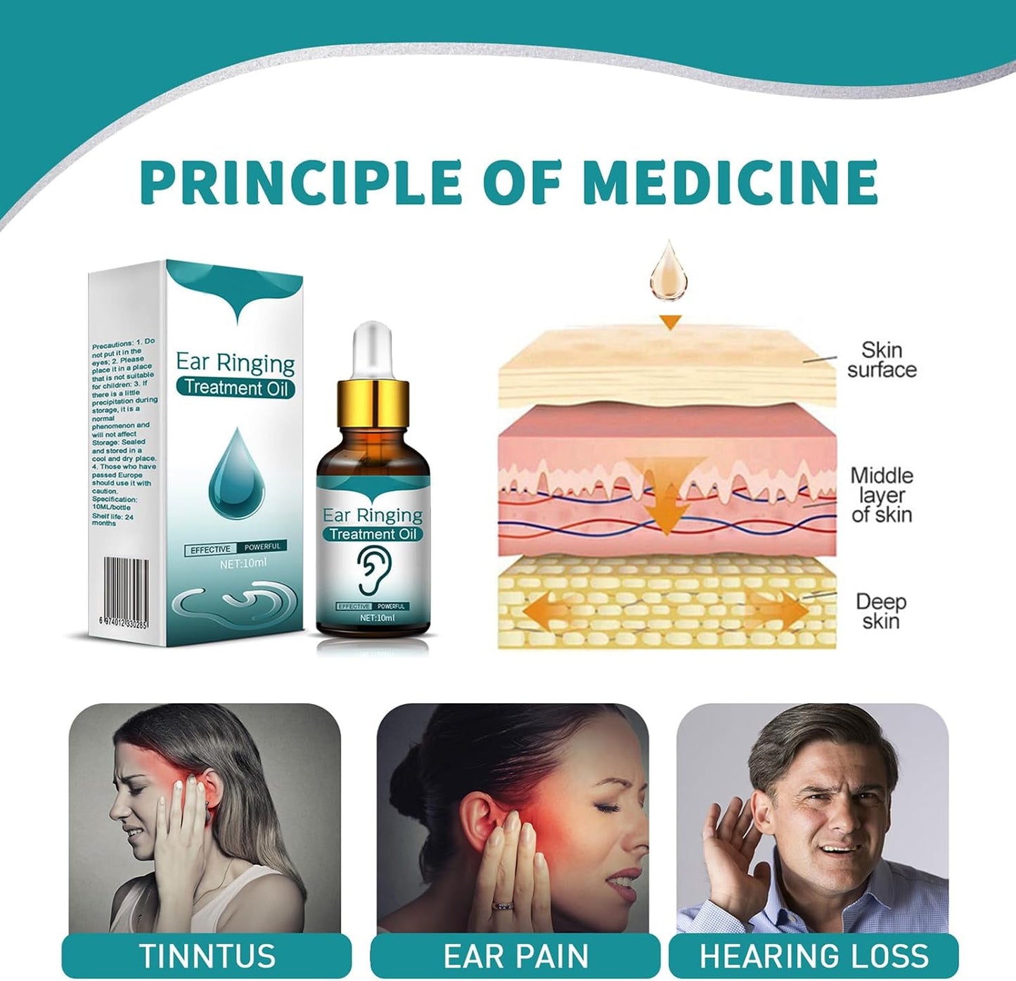 Tinnitus Drops,Earache Drops,Ear Health Care Drops,Ear Ringing Drops,Adults Tinnitus Drops,Ear Pain Relief Drops,Hearing Ear Drops,Relieve Tinnitus,10Ml