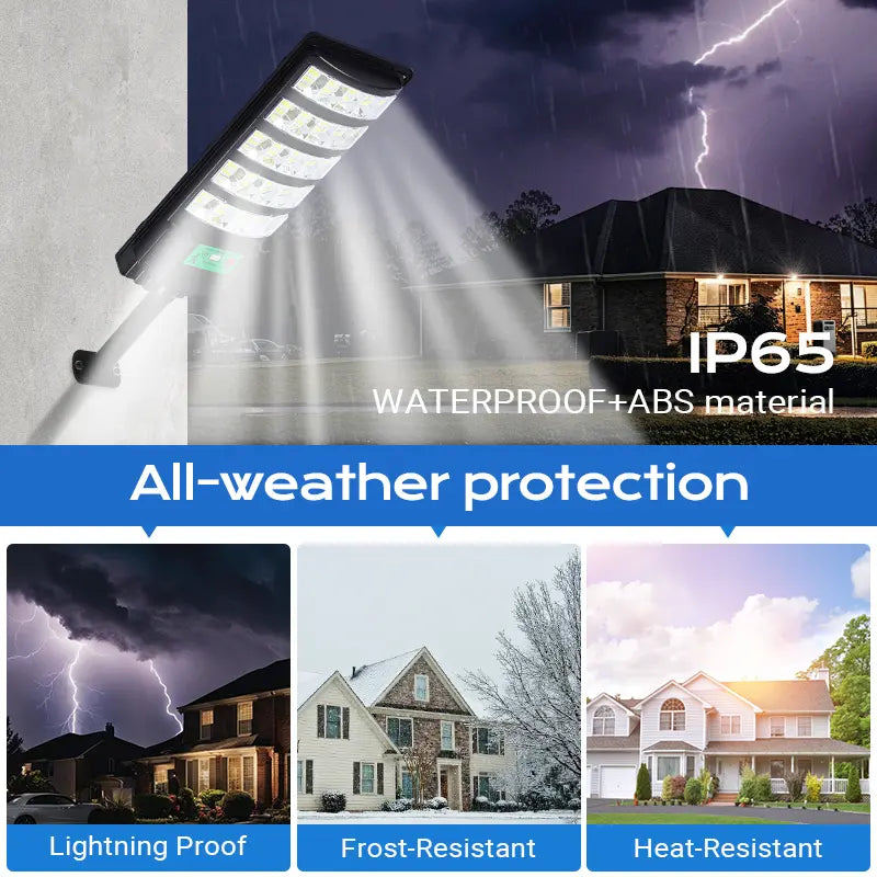 Upgraded Solar Street Light Outdoor 5730 SMD LED 120LM/W Super Bright Monocrystalline Panel Lifepo4 Battery IP65 Waterproof for Yard Garden Street Garage,Deals for You Days