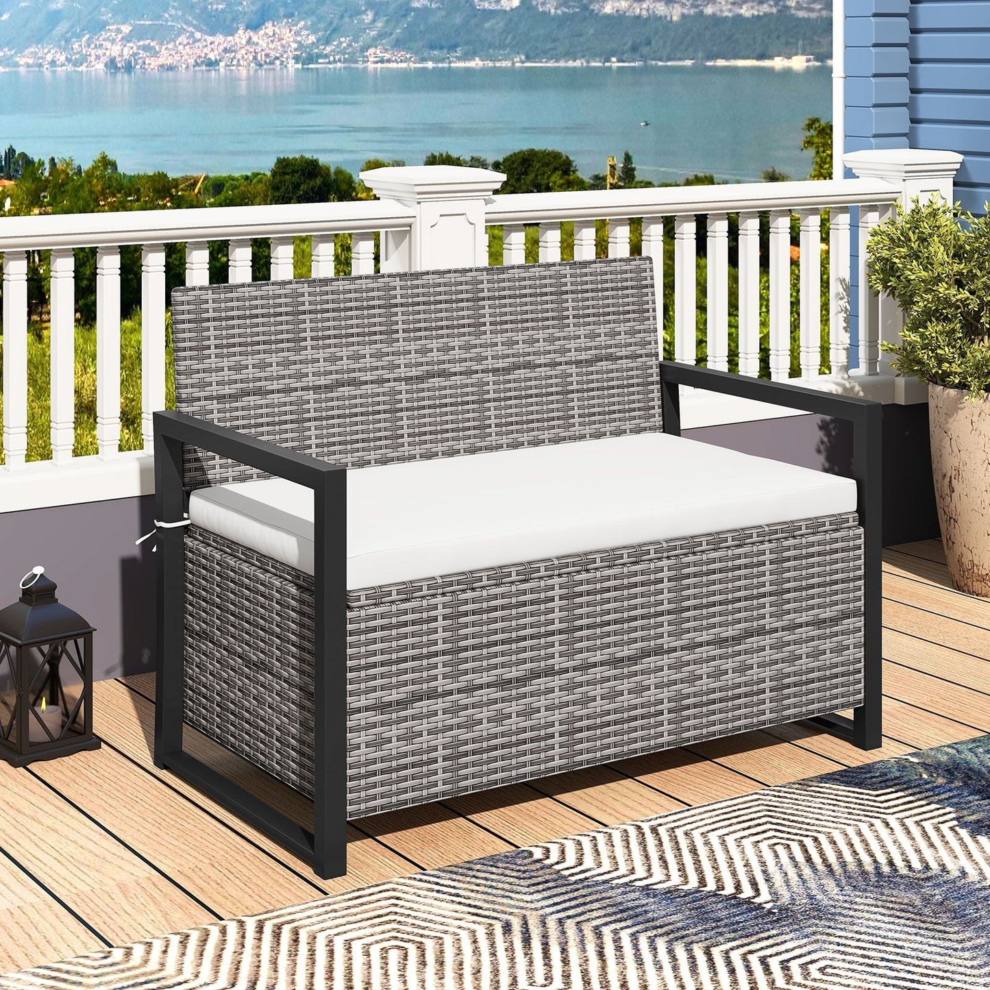 150L Outdoor Storage Bench with Padded Cushion