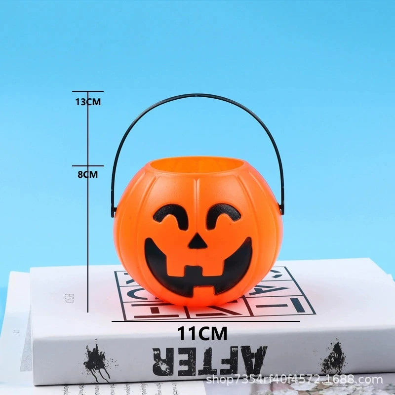 Halloween Candy Bowl Decorations Black Plastic Cauldron Bowls with Iron Rack, Halloween Party Decorations Candy Bucket
