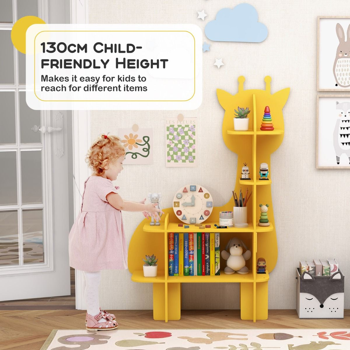 Kids Toy Storage Organizer with Anti-Toppling System for Play Room Nursery Kindergarten