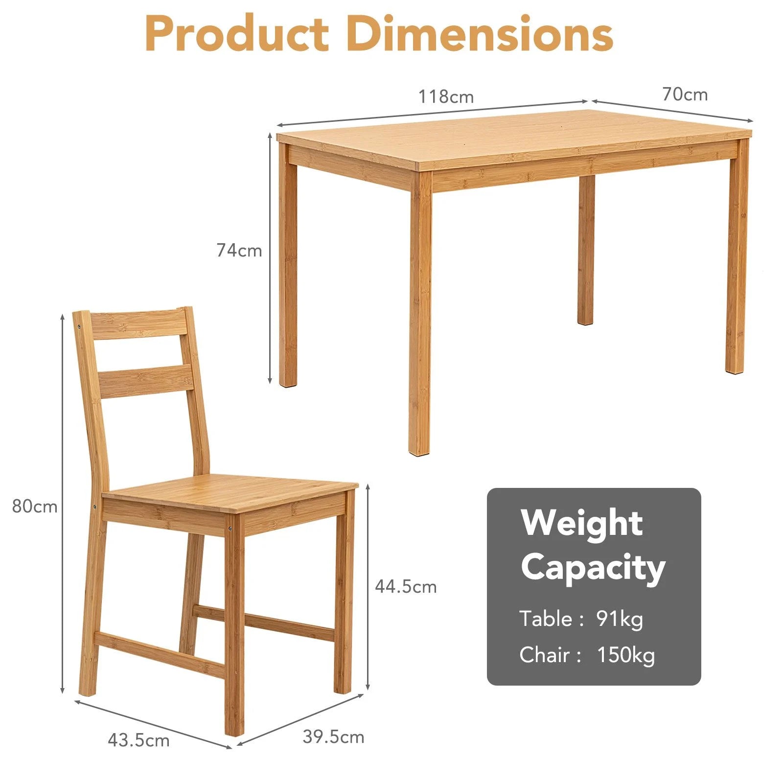 Pieces Dining Room Set with Non-Slip Foot Pads