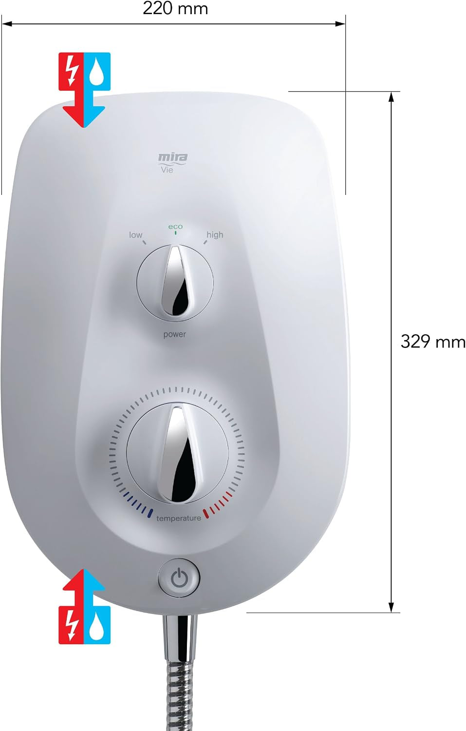 Showers Vie Electric Showers 9.5 Kw Electric Shower White/Chrome 1.1788.005