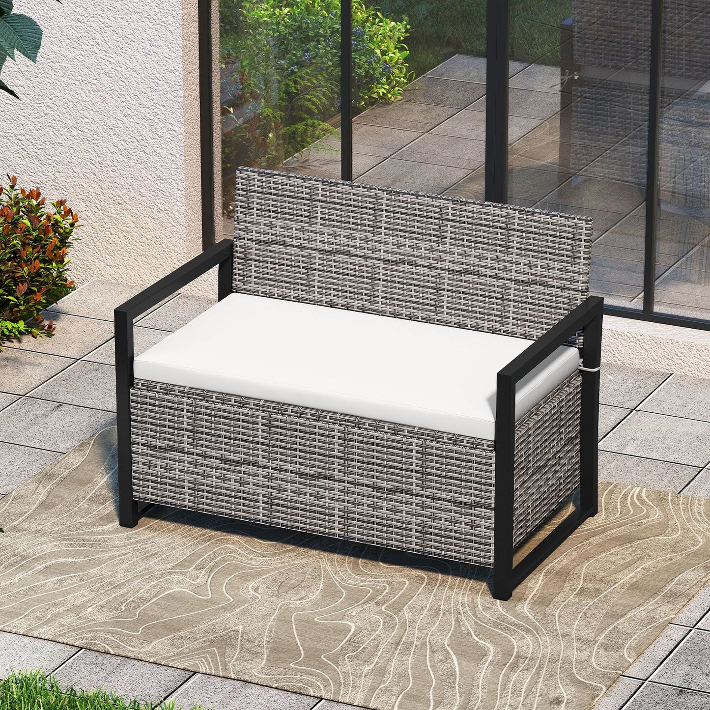 150L Outdoor Storage Bench with Padded Cushion