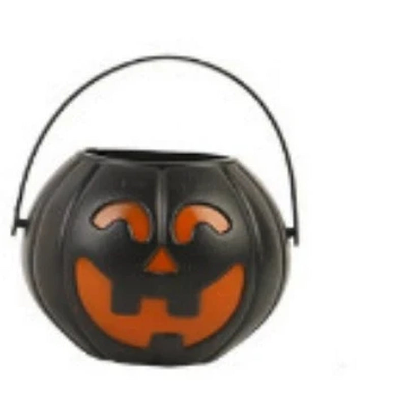 Halloween Candy Bowl Decorations Black Plastic Cauldron Bowls with Iron Rack, Halloween Party Decorations Candy Bucket