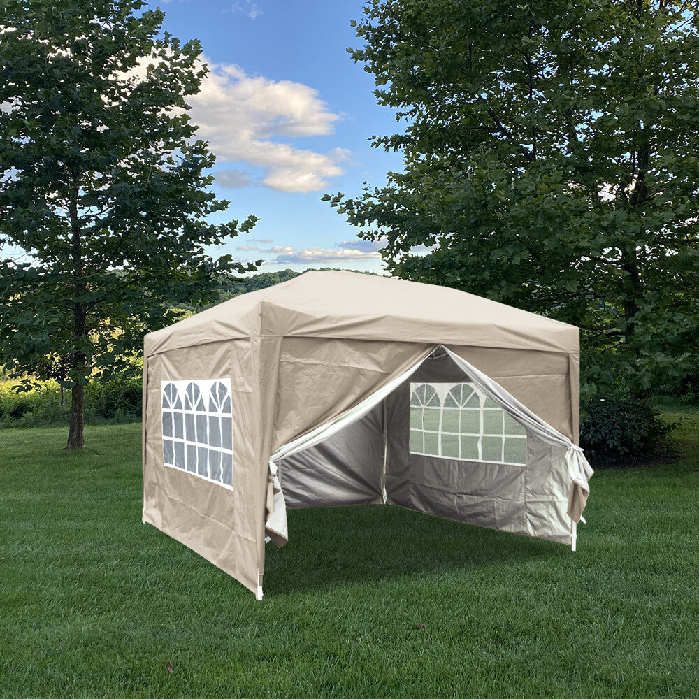 3X3M Garden Pop up Gazebo Outdoor Marquee Party Wedding Tent Patio Canopy Beige