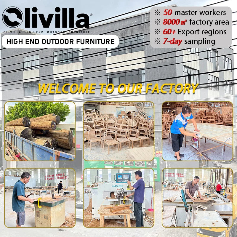 Vine Outdoor Teak Table Chair Villa Leisure Courtyard Table Chair Set Hotel Restaurant Waterproof Garden Furniture Customization