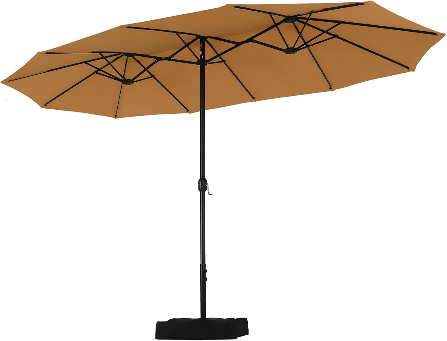 2.7X4.5M Garden Parasol Umbrella for Sun Protection with Base Included and Crank Patio Outdoor Waterproof Umbrella