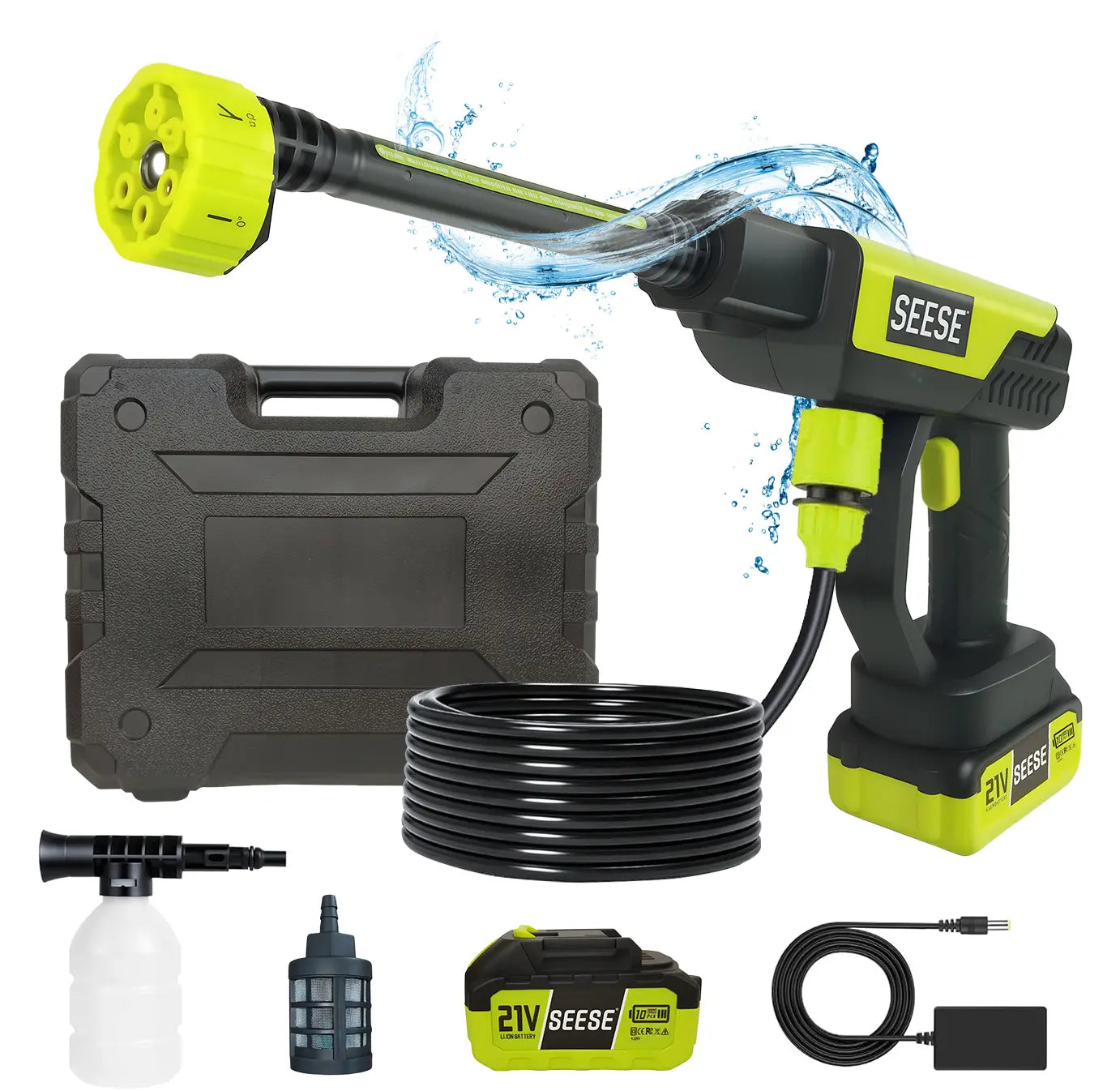 Power Up Your Cleaning Game with the Seese Cordless Pressure Washer - Perfect for Cars, Home, and Garden! Ideal Father's Day Gift!