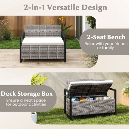 150L Outdoor Storage Bench with Padded Cushion