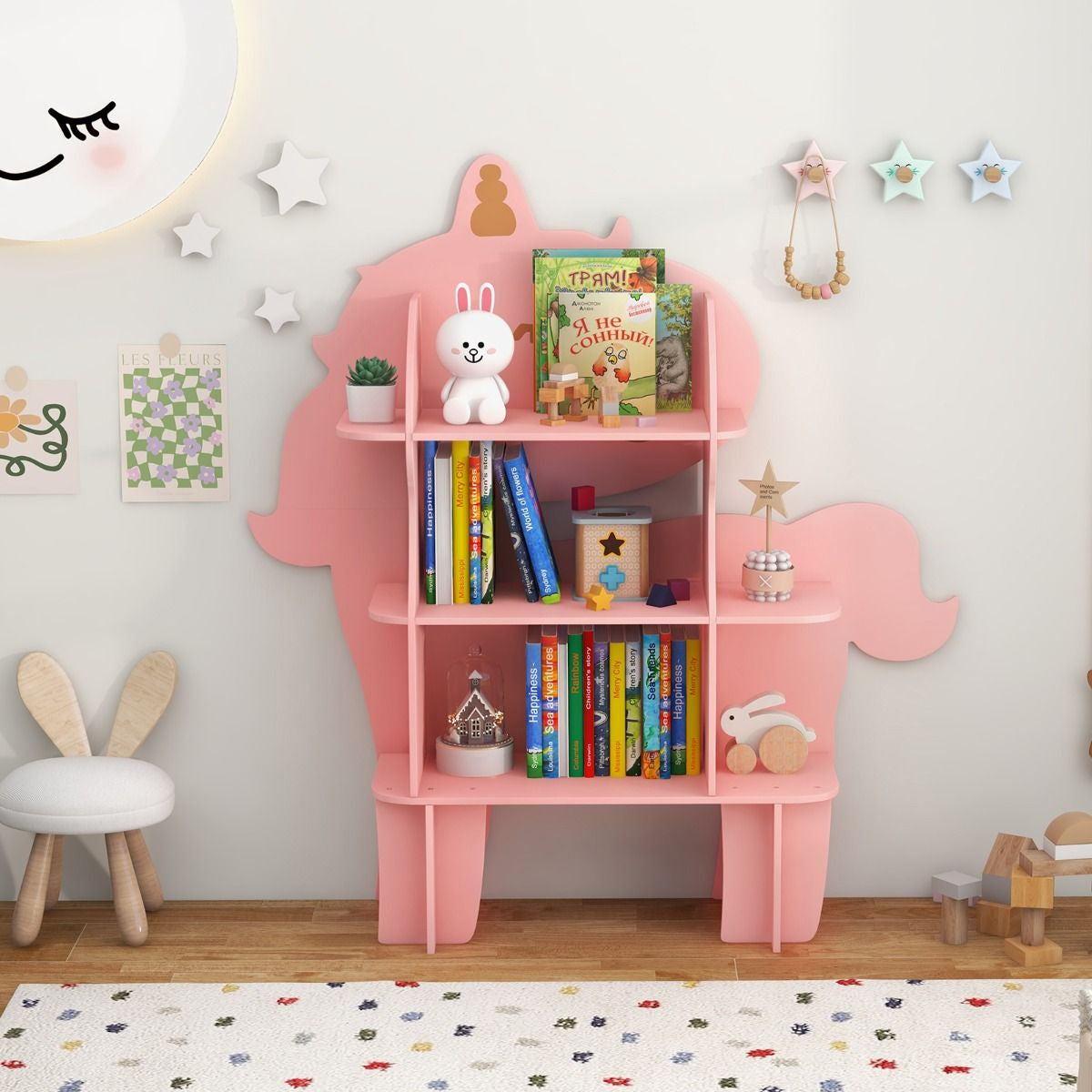 Kids Toy Storage Organizer with Anti-Toppling System for Play Room Nursery Kindergarten