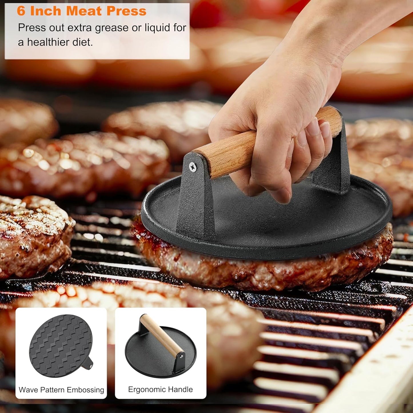 Professional Griddle Accessories Kit for Blackstone, Smash Burger Kit with Grill Spatula Set, Smash Burger Press, Basting Cover, 28PCS Flat Top Grill Accessories for Plancha Grill Cooking