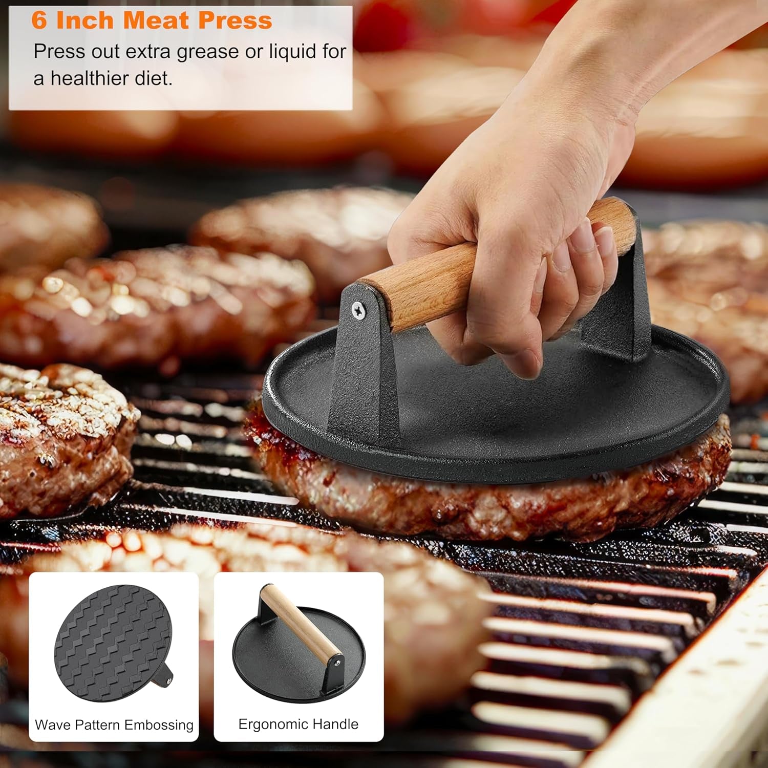 Professional Griddle Accessories Kit for Blackstone, Smash Burger Kit with Grill Spatula Set, Smash Burger Press, Basting Cover, 28PCS Flat Top Grill Accessories for Plancha Grill Cooking