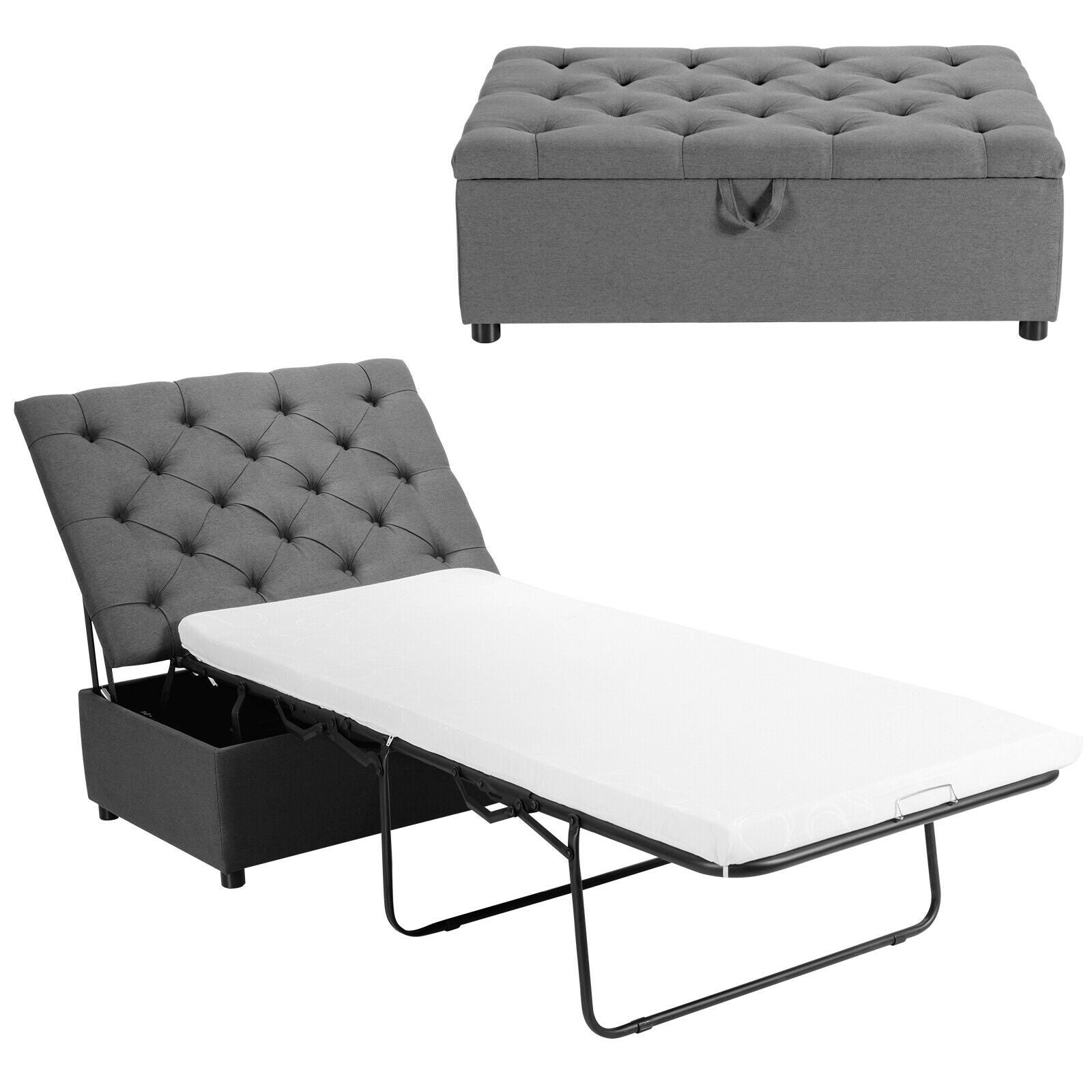 2-In-1 Convertible Sofa Bed with Mattress for Home and Office
