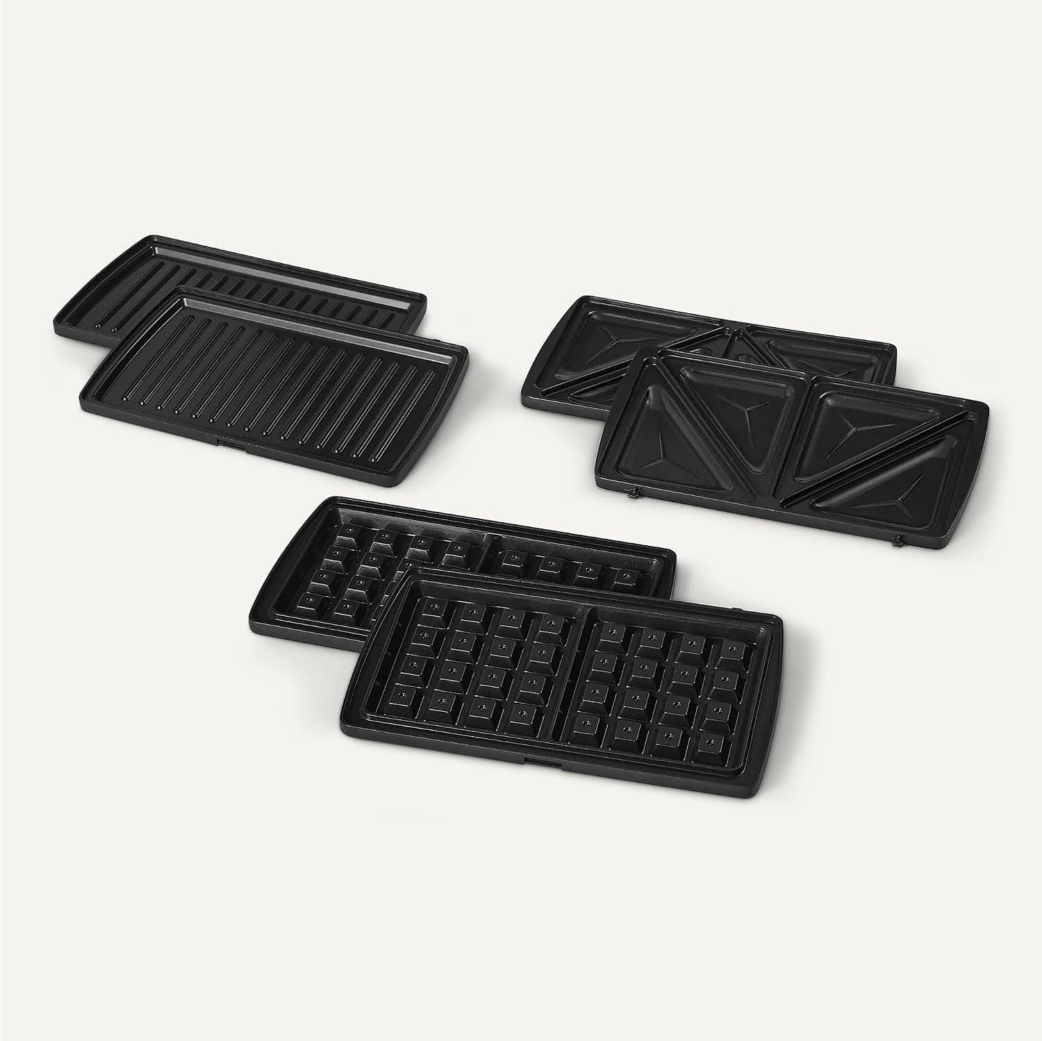 3-In-1 Toastie Maker, Panini Press and Waffle Maker with Removable Plates, 700W, Black