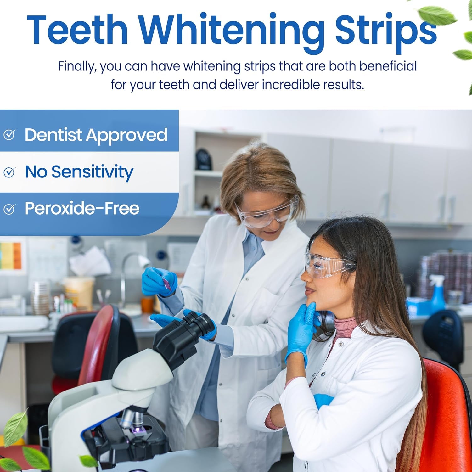 Teeth Whitening Strips- Mint Flavor, Zero Sensitivity, Enamel Safe, Dentist Formulated,Teeth Whitener Strips, White Teeth, Tooth Whitening Strip, Smile Teeth Whitening (Coconut)