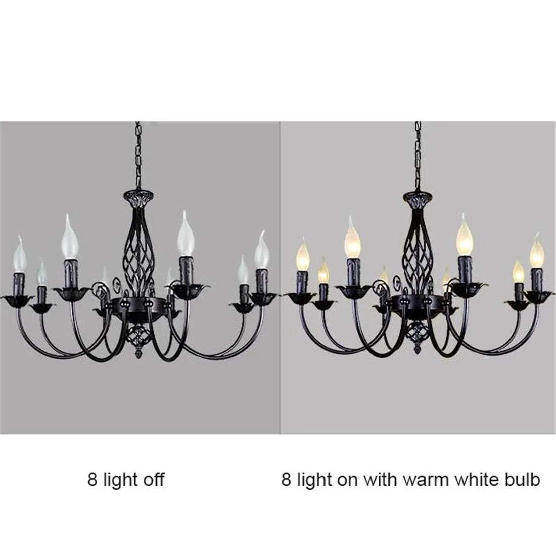 Black Chandeliers Lamp Lustres Modern Dining Living Room Hotel Indoor Light Decoration Wrought Iron Chandeliers Lighting