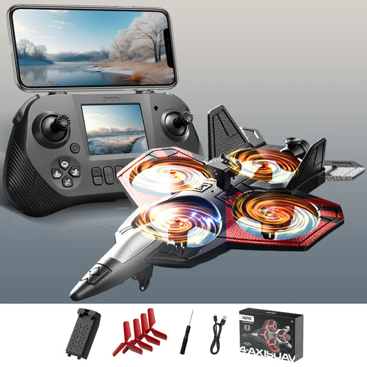 New V46 PRO RC Plane with Glider Screen Remote Control Flying Helicopter 8K Camera Obstacle Avoidance Foam Fighter Airplane Toys