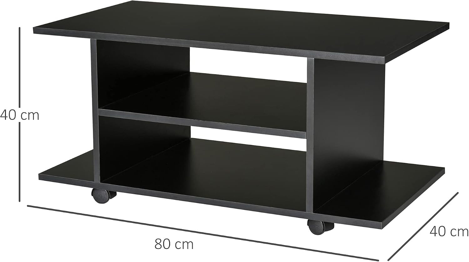 Modern TV Cabinet Stand Storage Shelves Table Mobile Bedroom Furniture Bookshelf Bookcase Black
