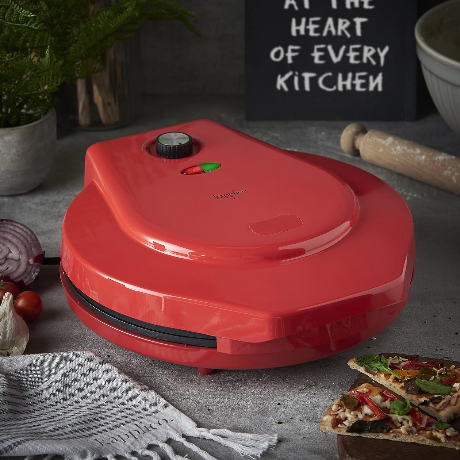1400W Pro Pizza Oven – 12-Inch / 30Cm, Low & High Slow Cook, Auto Keep Warm, Energy Class A, Easy Homemade Pizza Maker – Perfect for Kitchen Appliances - 2-Year Warranty - Red
