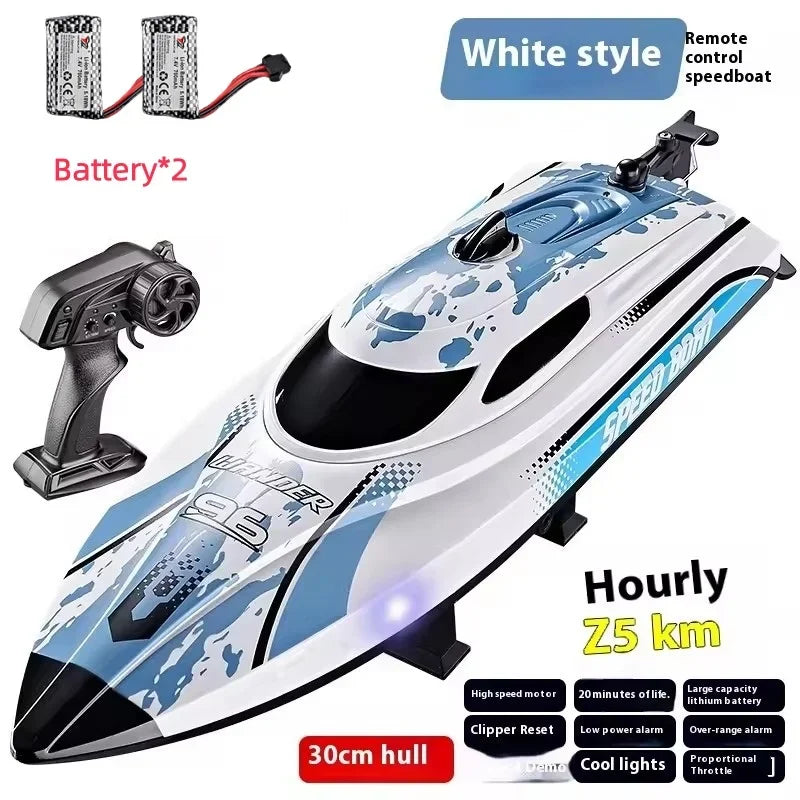 Water Toys 25Km/H Remote Control Boat Yacht Waterproof One-Key Reset Low Battery Prompt Automatic Demonstration RC Boat Toys