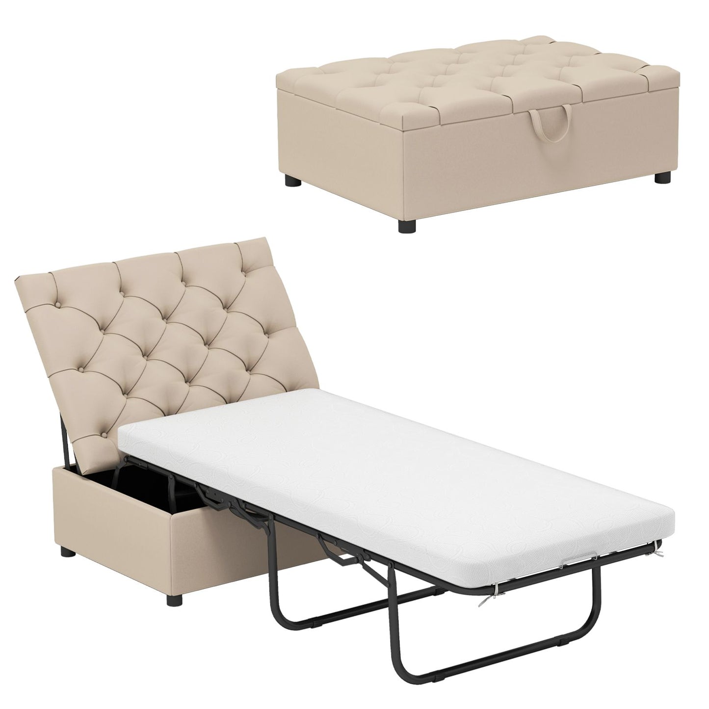 2-In-1 Convertible Sofa Bed with Mattress for Home and Office