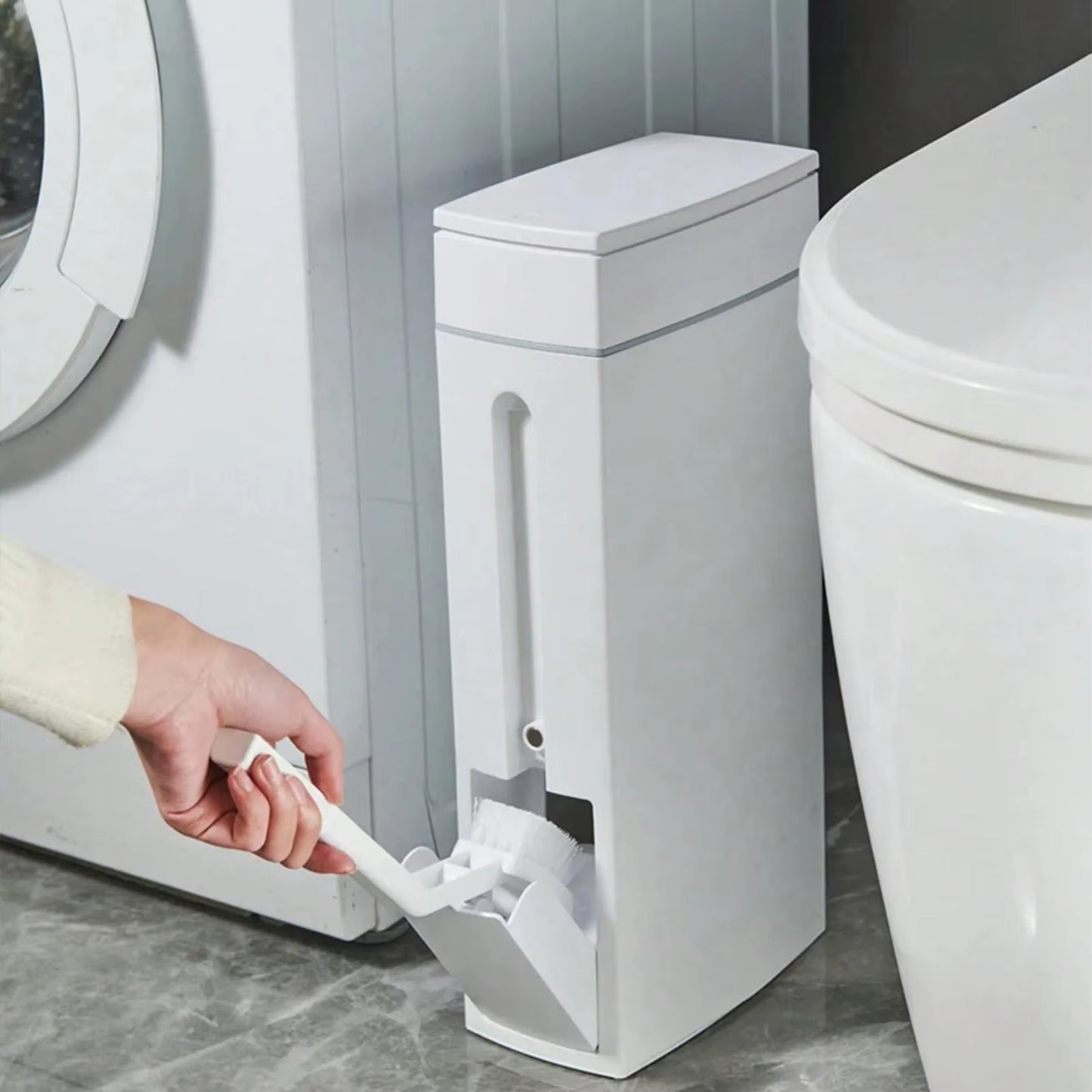 Bathroom Trash Can Bathroom Trash Can Toilet Brush Combo save Space Small Trash Can Lid Bathroom Accessories Narrow Garbage Can