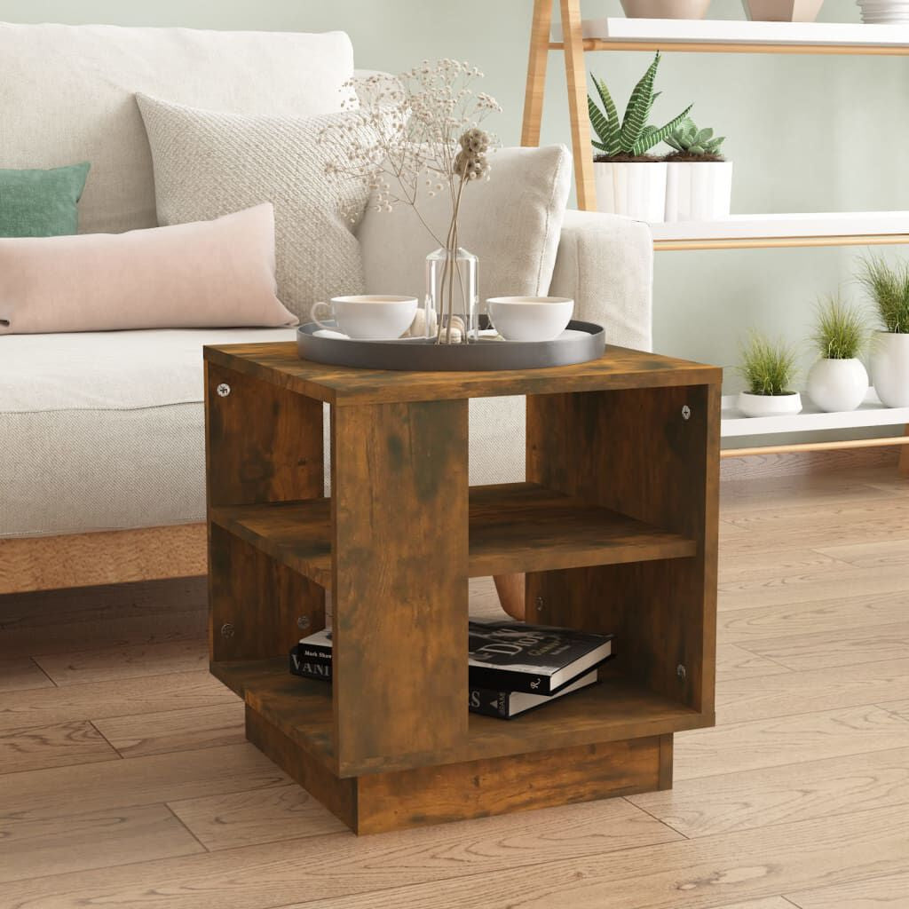 Coffee Table Smoked Oak 40X40X43 Cm Engineered Wood