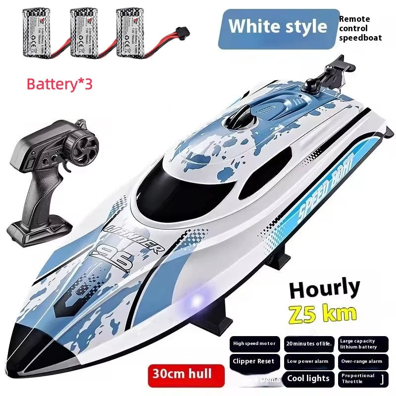 Water Toys 25Km/H Remote Control Boat Yacht Waterproof One-Key Reset Low Battery Prompt Automatic Demonstration RC Boat Toys