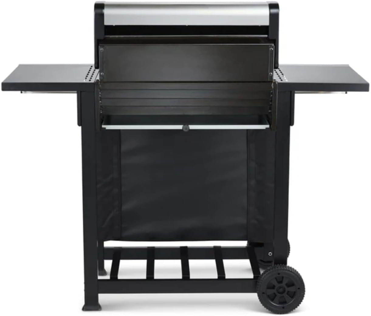 Sierra 4 Burner Gas BBQ Stainless Steel with Cast Iron Grill and Side Shelves Large Outdoor Barbecue for Garden Family Sized 60 X 42Cm Cooking Area