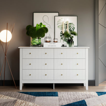 Chest of Drawers Bedroom, Tall Chest of Drawers with 6 Drawers, Bedroom Furniture Dresser Storage Cupboard Cabinet Bedroom Dresser, for Dining Room Living Room Hallway 133X45X79.5 Cm Wooden