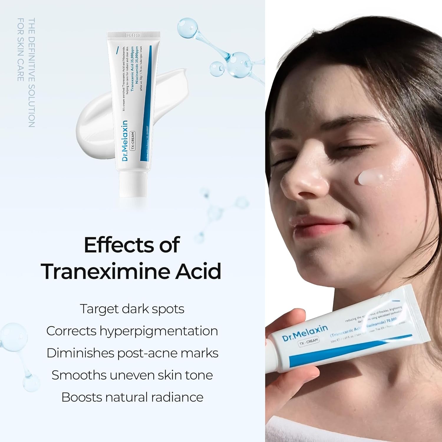 Tx Tranexamic Acid Cream Skin Freckle Cream, Blemishes, Anti-Pigmetation Korean Skin Care Korean Cosmetics 1.69 Fl Oz (50Ml) White