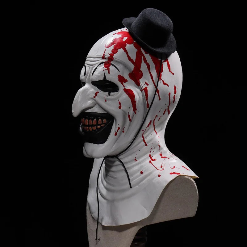 Terrifier Art the Clown Mask Scary Latex Mask the Bloody Killer Joker Mask Horror Halloween Cosplay Costume Props for Adults