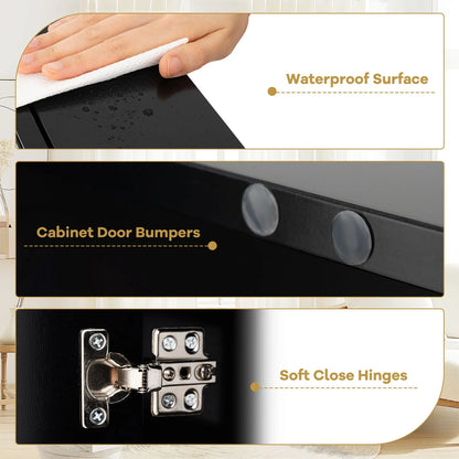 Sleek Medicine Cabinet with Double Mirrored Doors - Space-Saving Storage Solution for Your Bathroom