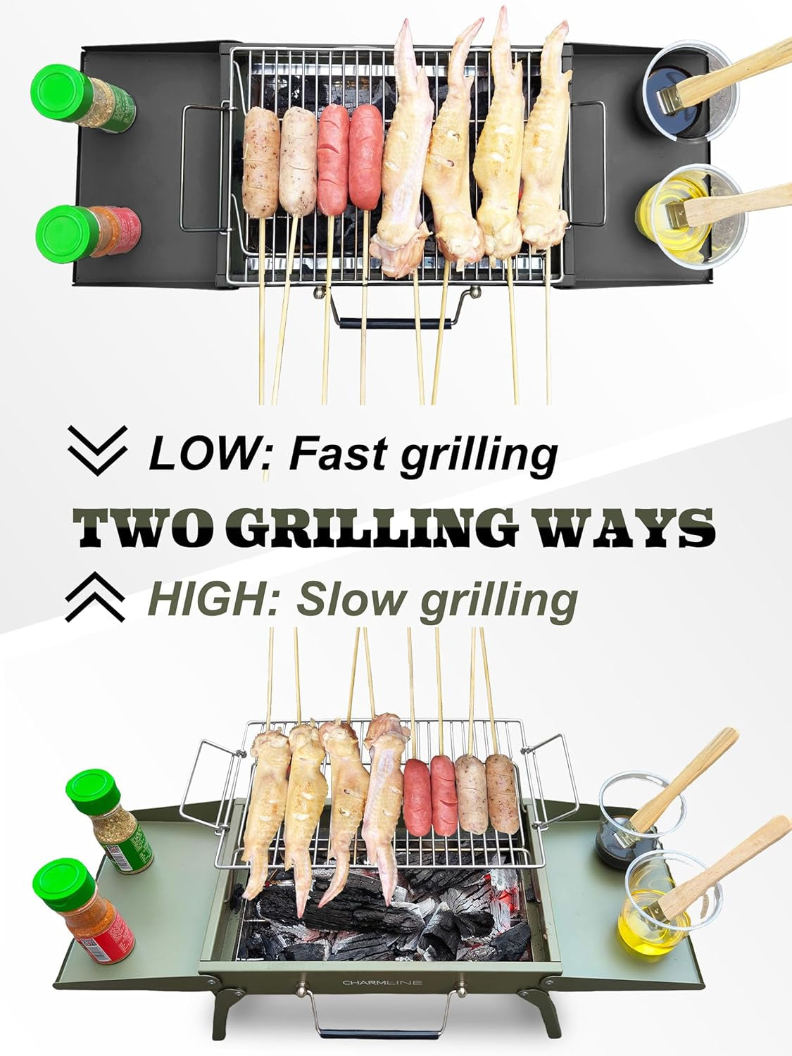 39 X 27 Cm Foldable Portable Charcoal BBQ Grill, Camping BBQ Grill for 2–4 People, Ideal for Camping, Garden, Beach, Picnic & Tabletop Use, Black