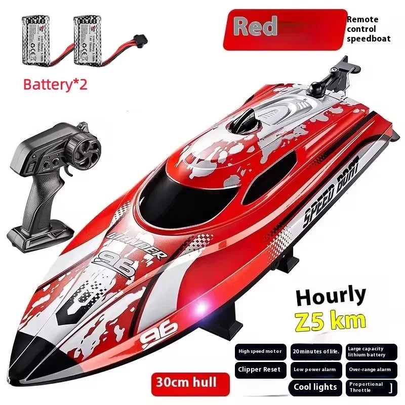 Water Toys 25Km/H Remote Control Boat Yacht Waterproof One-Key Reset Low Battery Prompt Automatic Demonstration RC Boat Toys